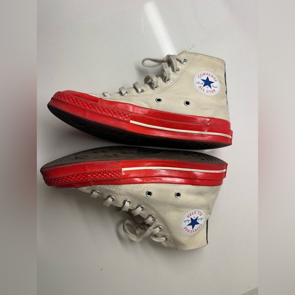 Comme des Garçons PLAY x Converse Chuck 70 High Tops Women’s US 6 Red Sole - Picture 8 of 10